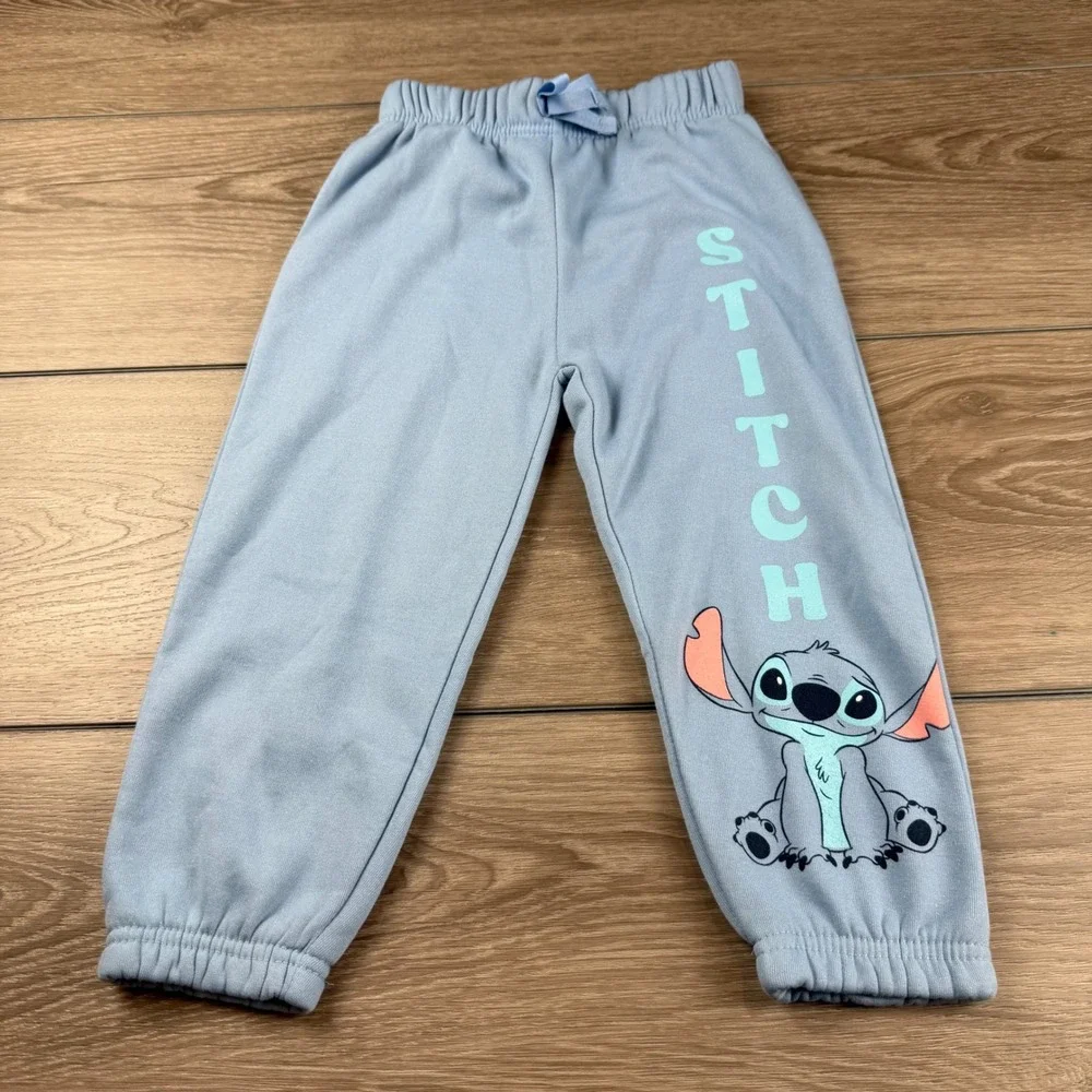 Disney Unisex Kids Stitch Graphic Jogger Sweatpants Blue Size 5